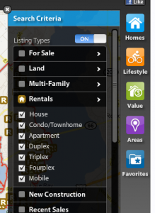 show me all types of rentals